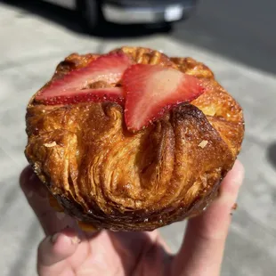 Strawberry kouign amann
