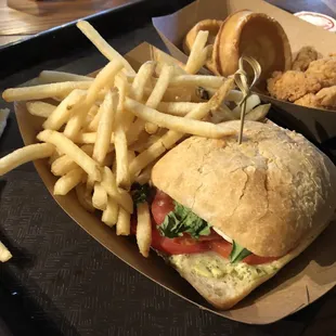 Caprese Sandwich, fries