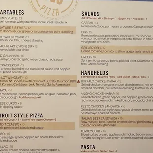 Menu as of 5/18/2024
