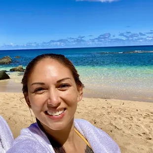 Look at that ocean!!! The studio was a ONE MINUTE walk to this exact location. I mean, come on