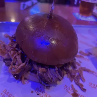 Pimento brisket sandwich