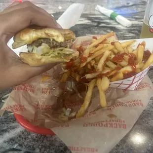 Kids burger meal