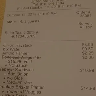 Be warned! Will charge you for ordering water!