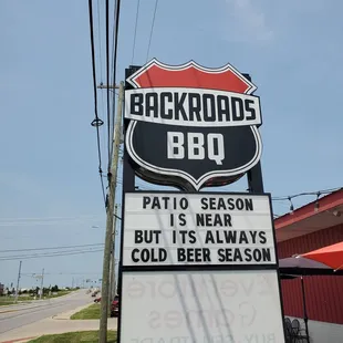a sign for backroads bbq