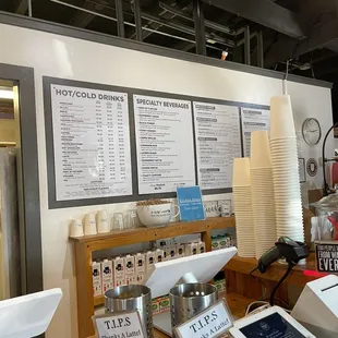 menus on the wall