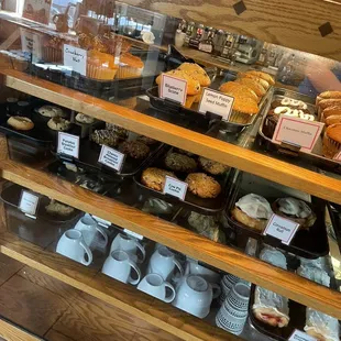 a display of pastries and pastries