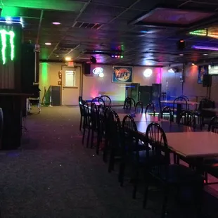 The stage and lighting have added the right touch for live music.