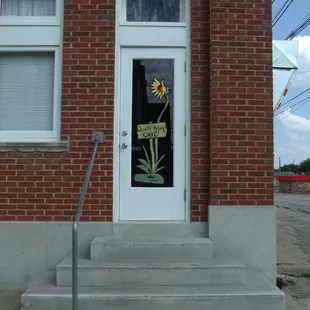 Back Room Cafe side door.