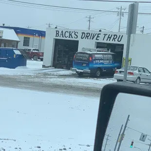 a view of the back's drive thru