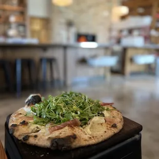 Bianca With prosciutto wood burning oven pizza.