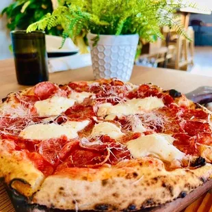 pepperoni and mozzarella pizza