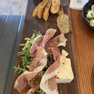 Prosciutto &amp; Cheese. Perfectly cut prosciutto!!! Paper thin, just how I like it