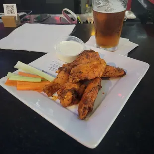 Buffalo hot wings and a cold Yuengling
