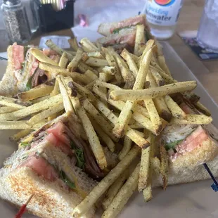 Classic club with fries