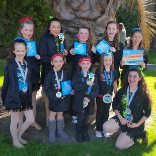 Our younger dancers with their awards from Encore