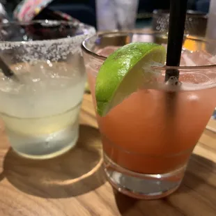 Regular and Strawberry Margaritas
