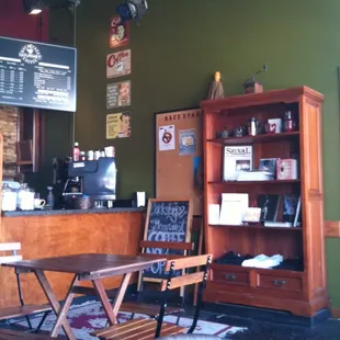 the interior of a coffee shop