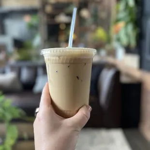 Iced oat milk latte