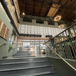 Stairs up to main area