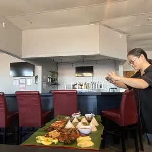 a woman preparing food