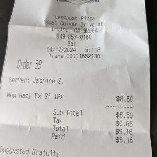 A mug of the hazy during happy hour $8.50