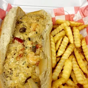 a sandwich and french fries