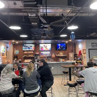 Bar area has plenty of space for a few families and bar seating