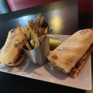 a sandwich and french fries