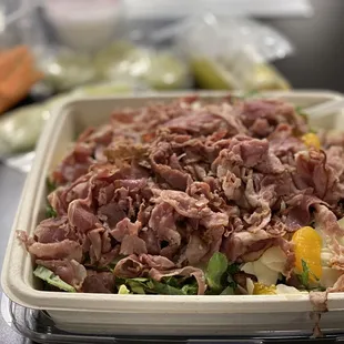 Kale Salad with Pastrami! It&apos;s what&apos;s for lunch.