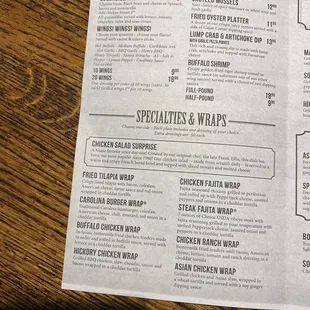 menu