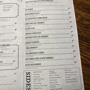 menu