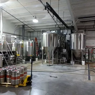 the inside of a brewery