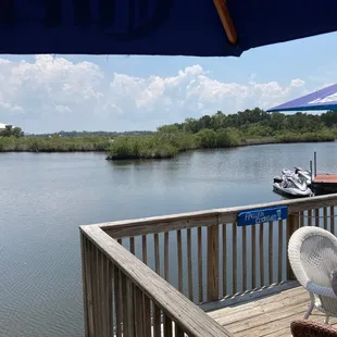 a view of a dock with a boat in the water