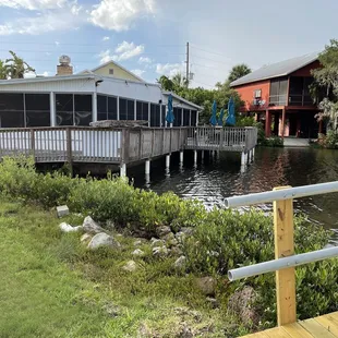 a view of a house on the water