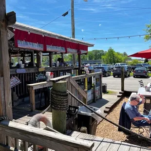 View of the outdoor seating from our table.