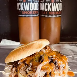 a pulled pork sandwich