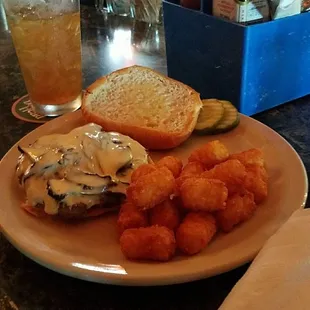 Mushroom and swiss Burger