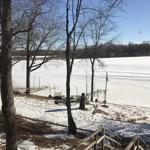 a view of a snowy field