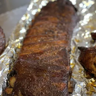 Smoked whole slab of ribs