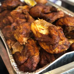 Smoked chicken quarters catered