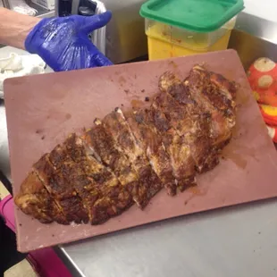 Slab smoked ribs