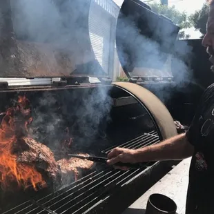 Real mesquite fired cooking