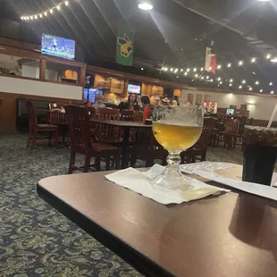 Beer and empty restaurant