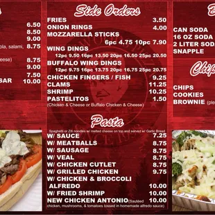 pizza, menu