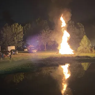 Back yard bonfire