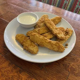Fried pickles...homemade ranch.  Yumm