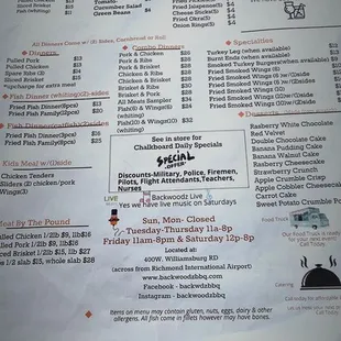 menu