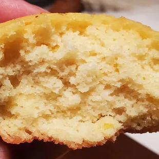 Cornbread is dry inside.