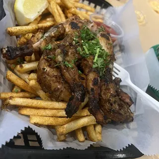 Grilled Frog Legs with Cajun Fries