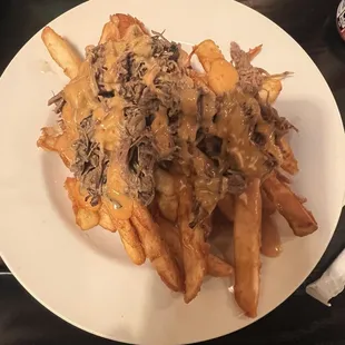 Fries with brisket and bbq aioli